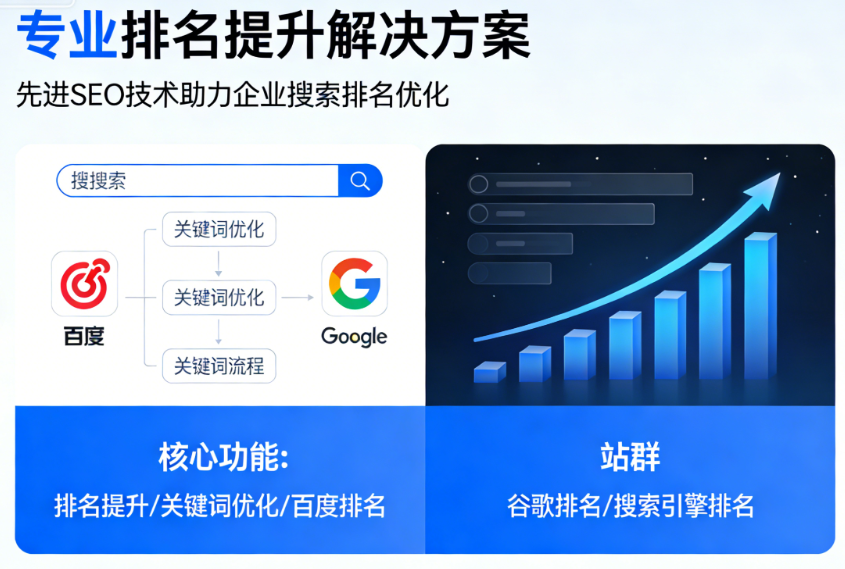 排名提升_关键词排名优化_百度排名_谷歌排名_搜索引擎排名